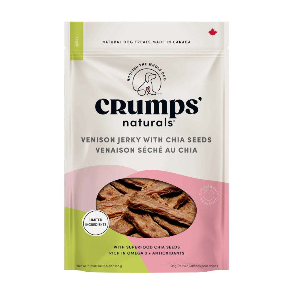 Crumps' Naturals Venison Chia Jerky Dog Treats