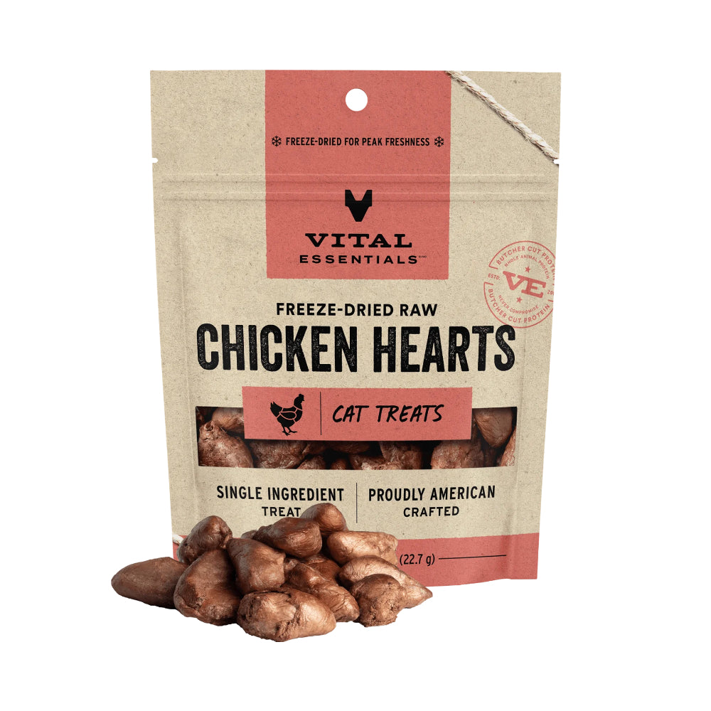 Vital Essentials Chicken Hearts Freeze-Dried Cat Treats