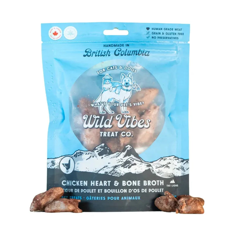 Wild Vibes Chicken Heart & Bone Broth Dog & Cat Treats