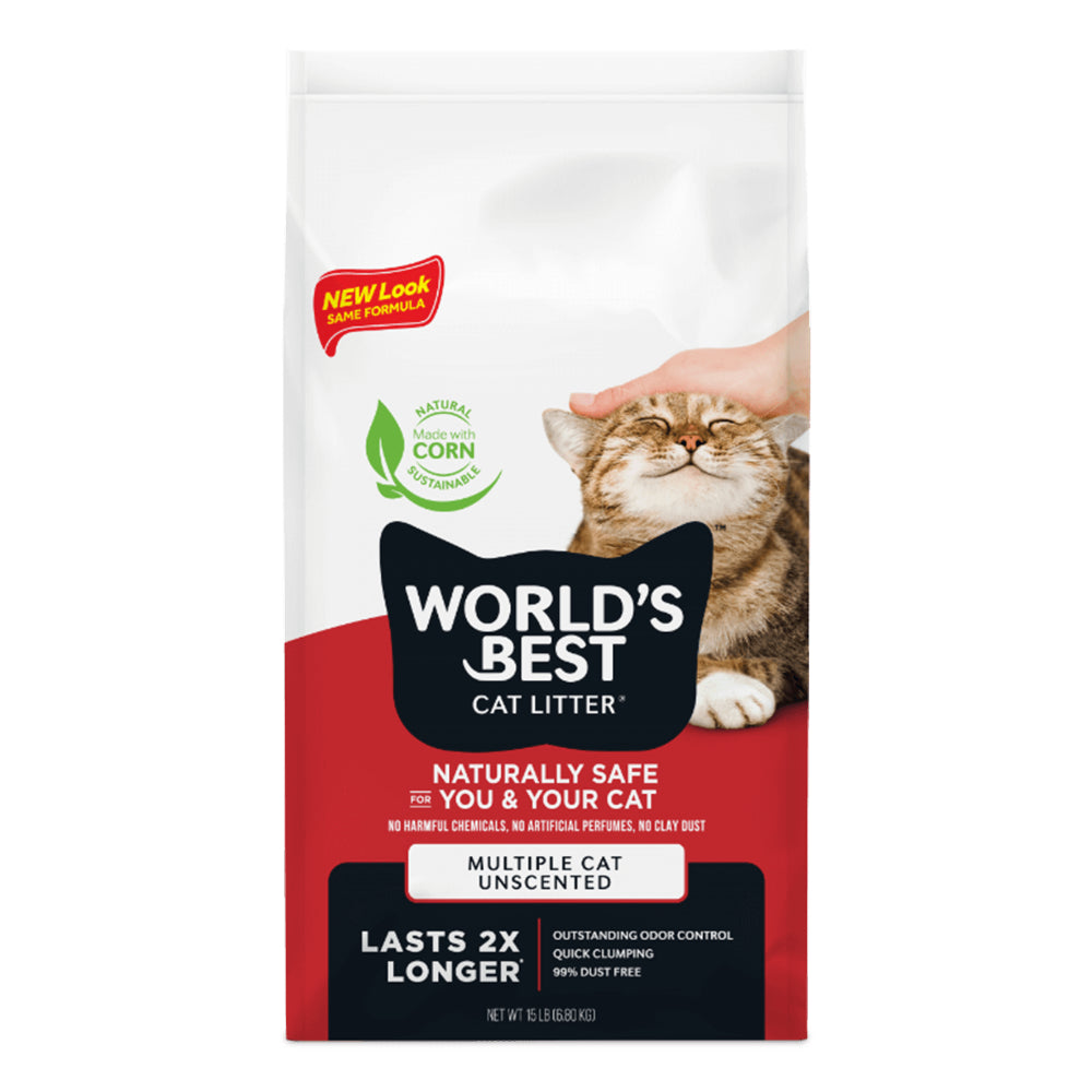 World's Best Multiple Cat Unscented Cat Litter