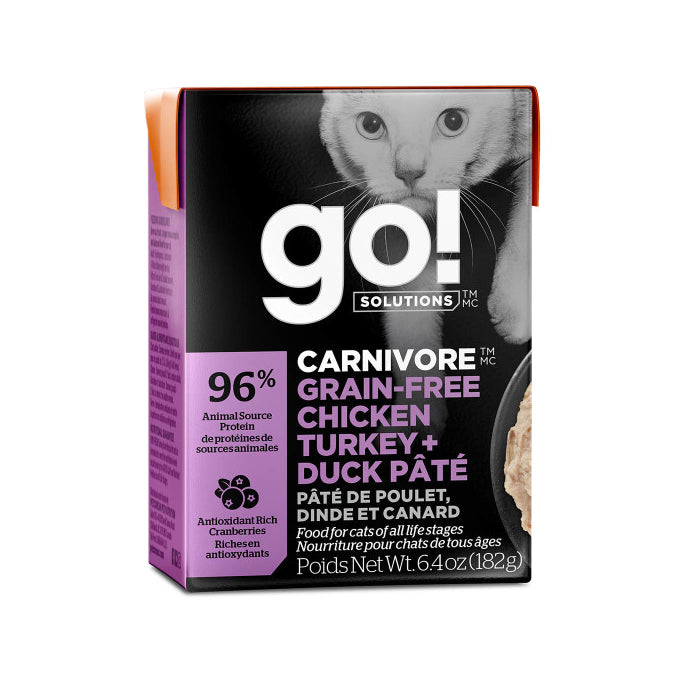 GO! Carnivore Grain-Free Chicken, Turkey + Duck Pâté Cat Wet Food
