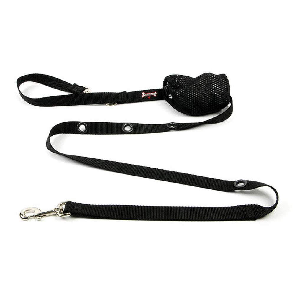 Smoochy Poochy Black Nylon Hands Free Leash for Dogs