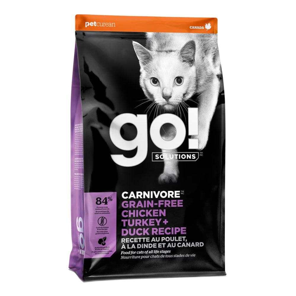 GO! Carnivore Chicken, Turkey + Duck Grain-Free Cat Dry Food