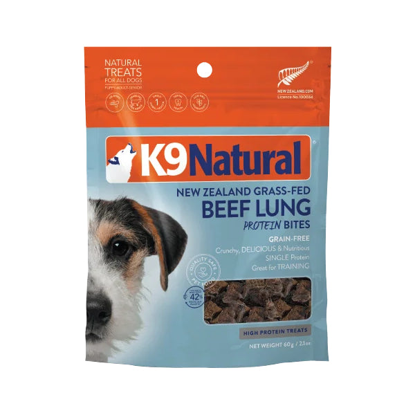 K9 Natural Beef Lung Protein Bites Dog Treats
