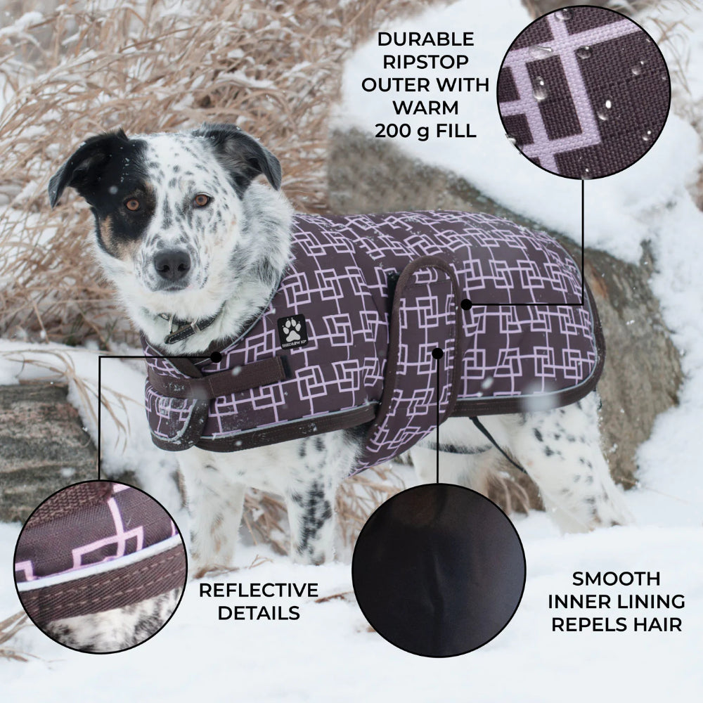 Shedrow K9 Navy Plaid Glacier Coat for Dogs