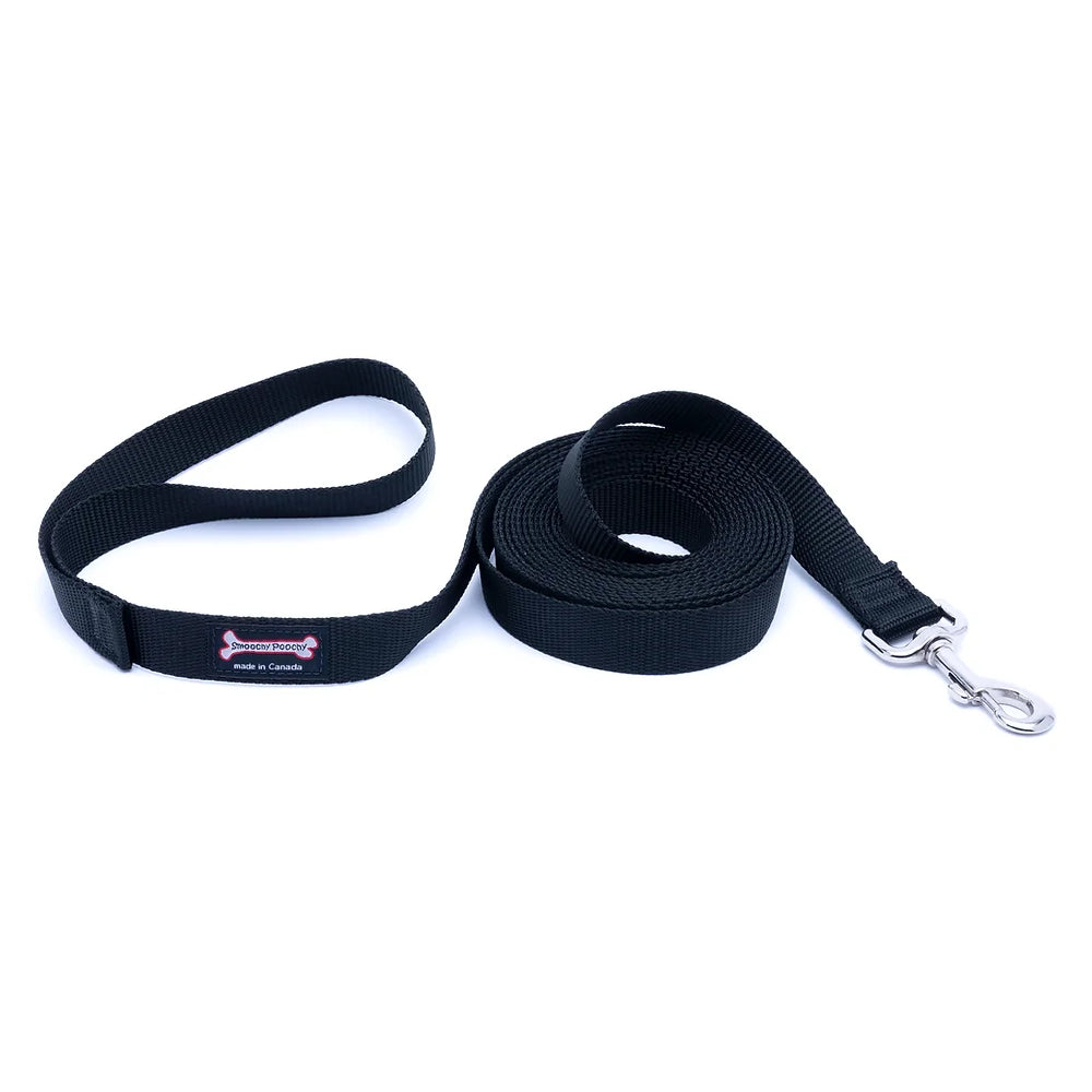 Smoochy Poochy Black Nylon Training Leash for Dogs