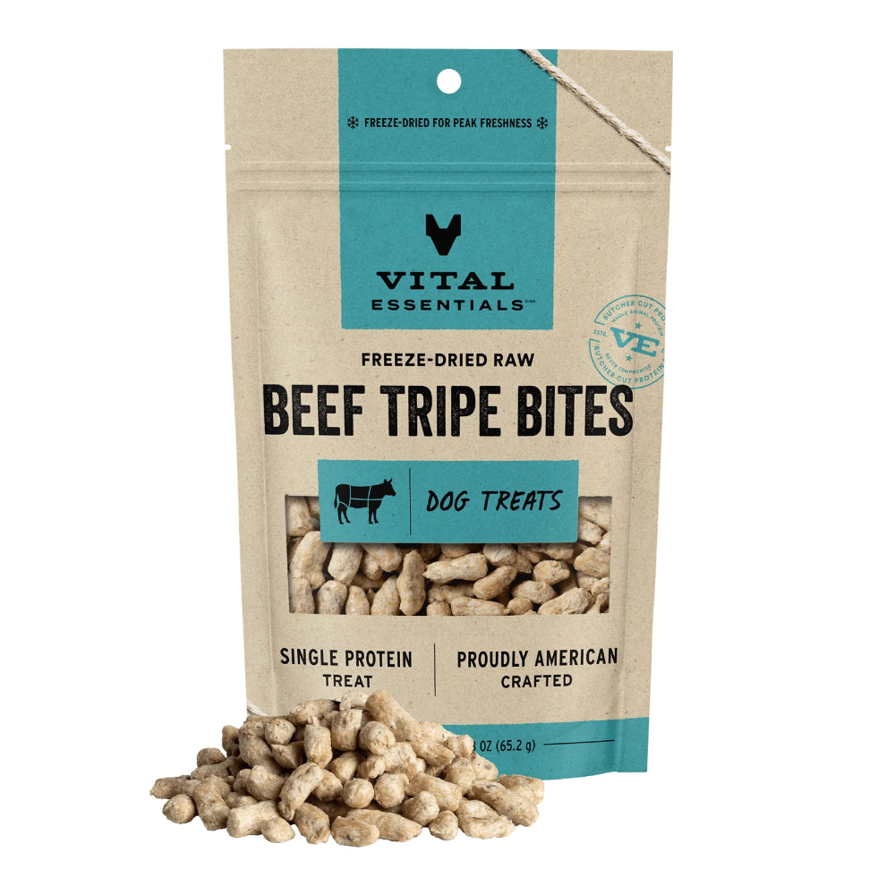 Vital Essentials Beef Tripe Bites Freeze-Dried Dog Treats