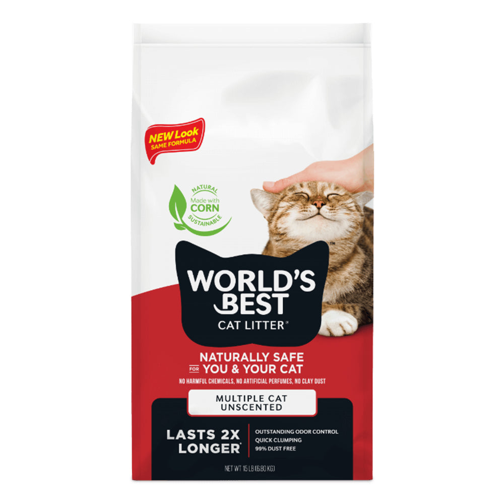 World's Best Multiple Cat Unscented Cat Litter