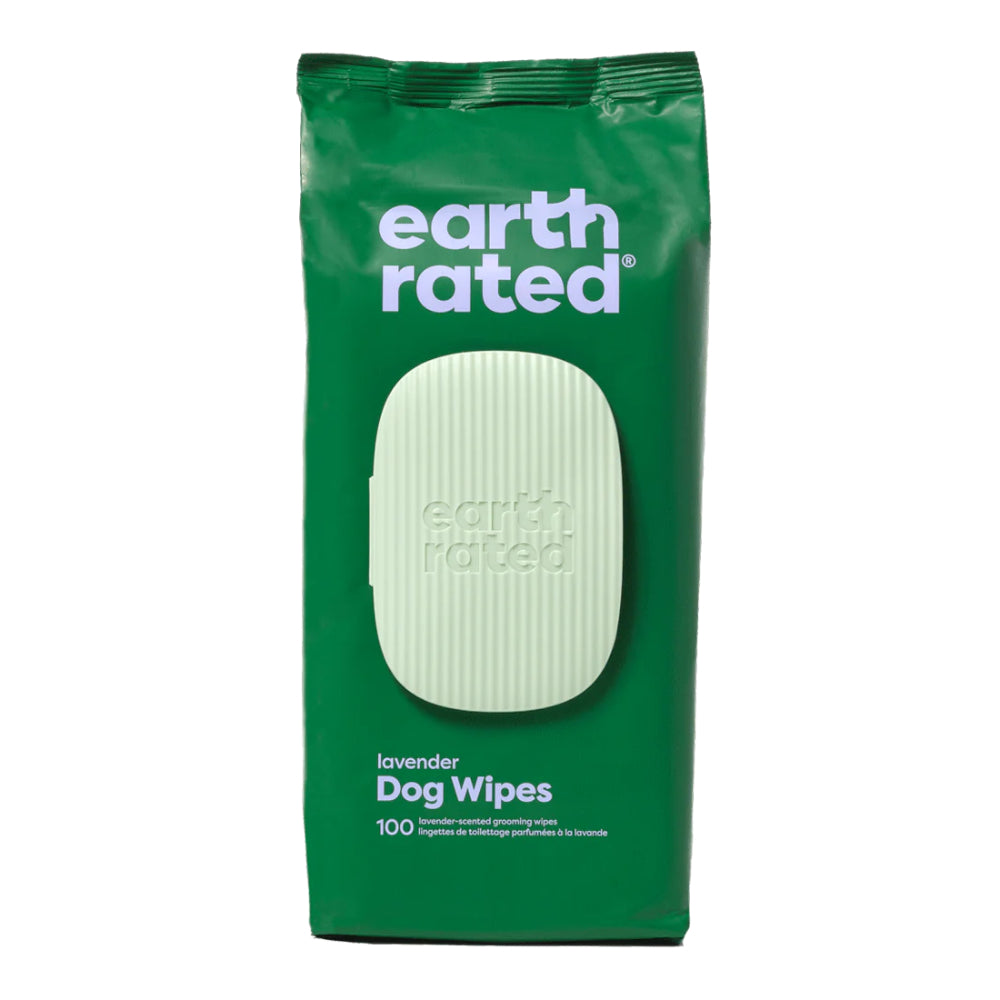 Earth Rated Lavender 100 Plant-Based Grooming Wipes