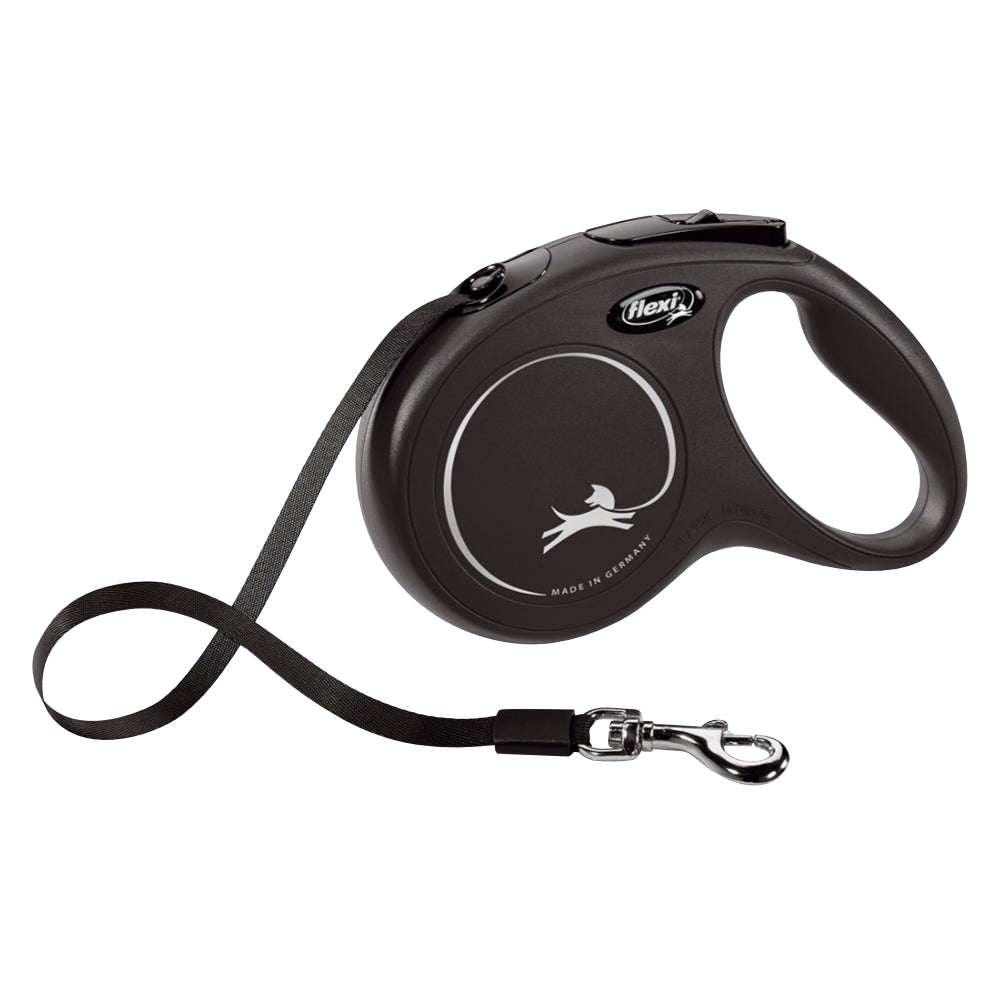 Flexi Black New Classic Tape Retractable Leash for Dogs