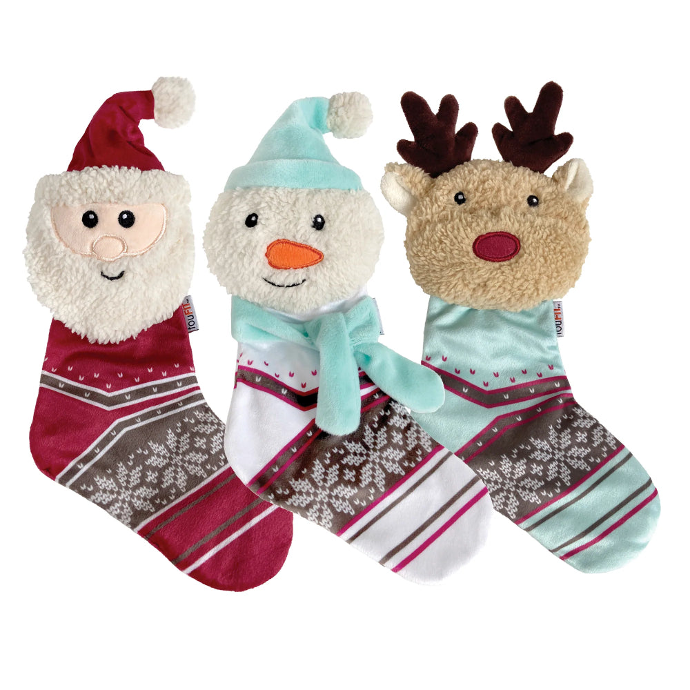 foufouBRANDS Cuddle Crinkle Stockings Dog Toy