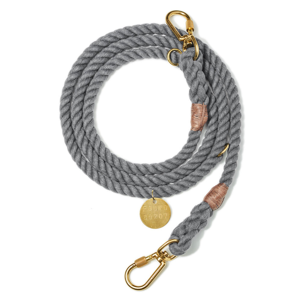 Found My Animal Grey Up-cycled Adjustable Rope Leash for Dogs